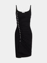 Robe courte noire drapée à pression 
