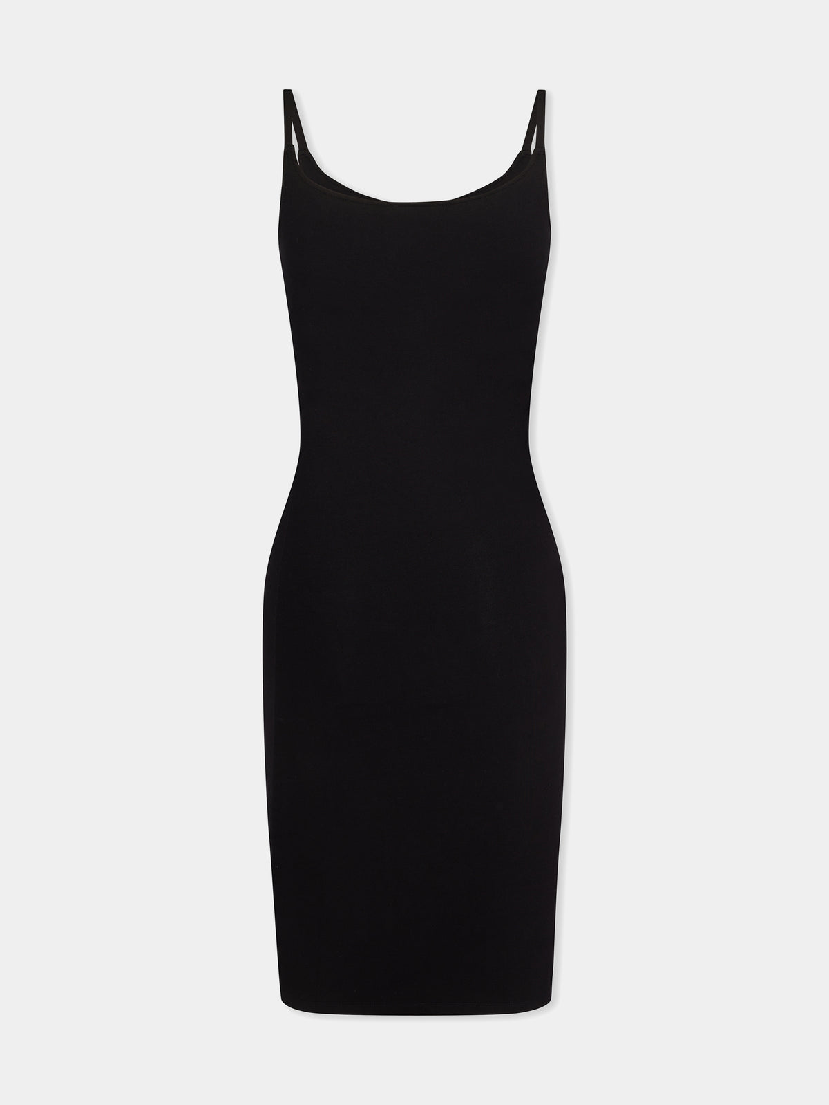 Robe courte noire drapée à pression 