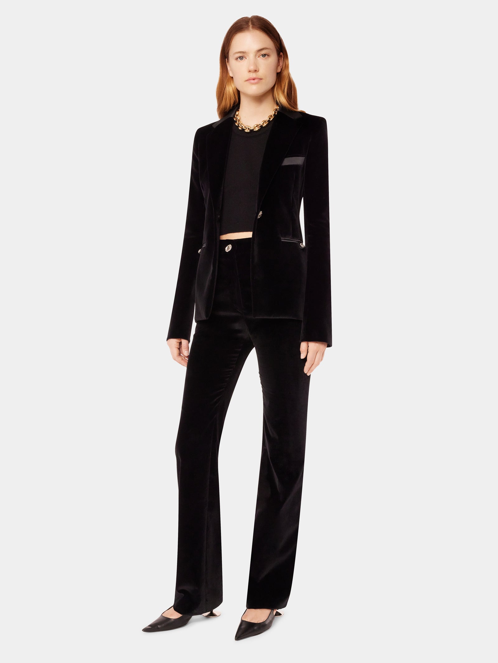 Velvet pants with crystal detail - Image 2