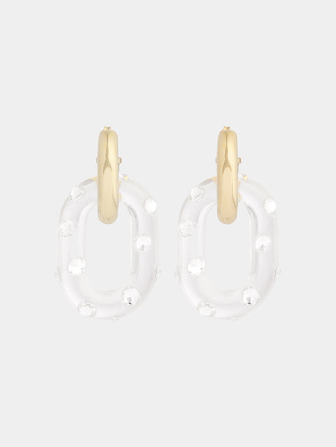 OVERSIZED XL LINK RHINESTONE EARRINGS