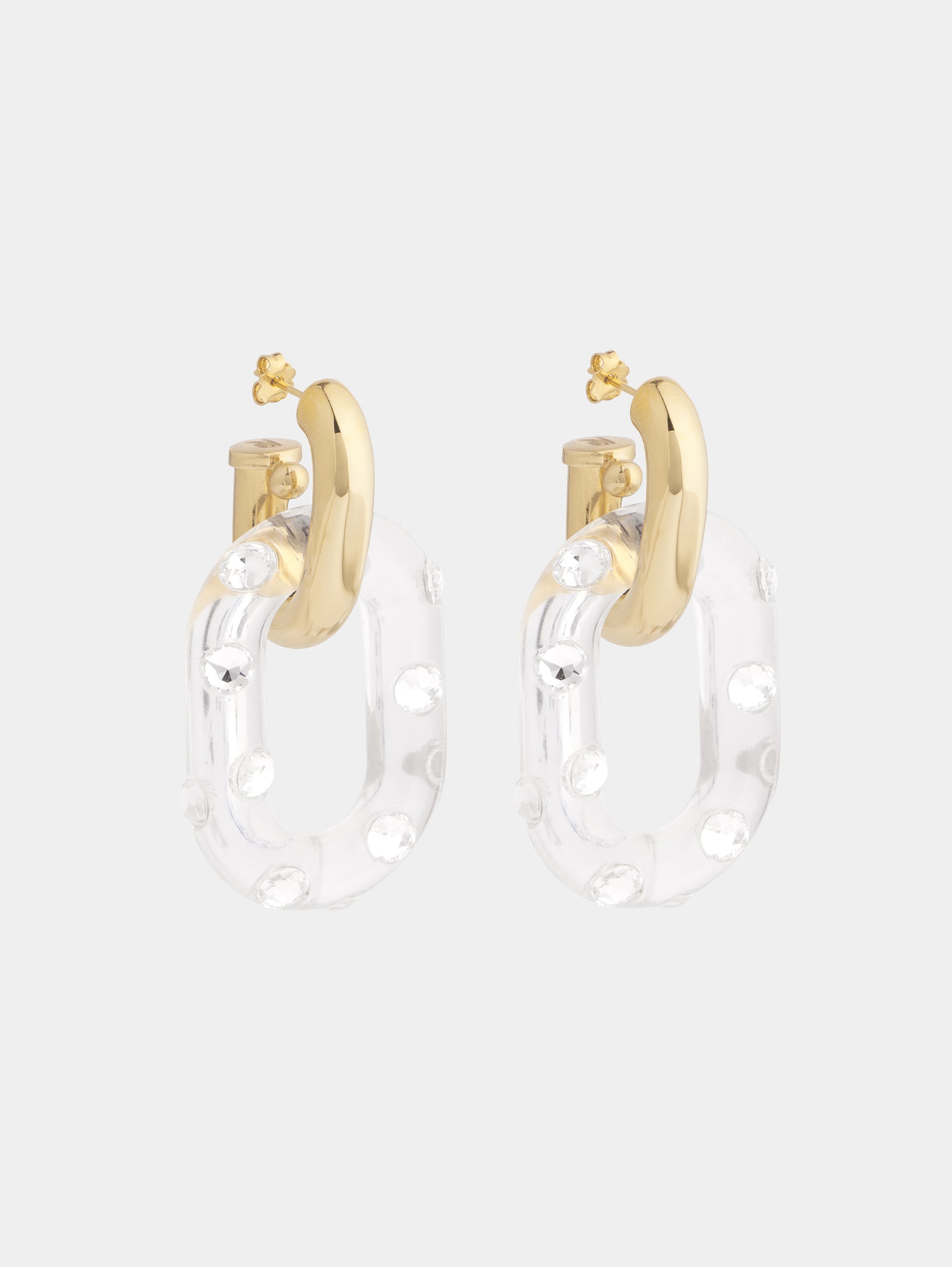 OVERSIZED XL LINK RHINESTONE EARRINGS