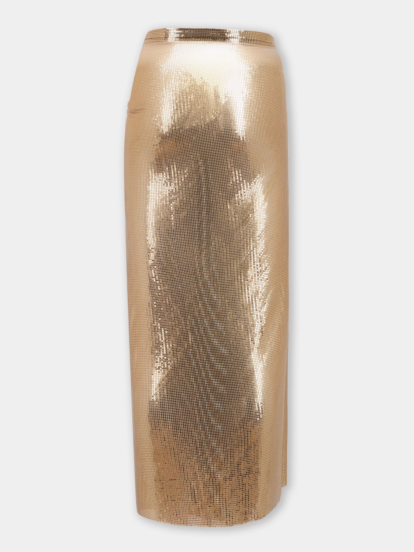 LONG GATHERED SKIRT IN MESH