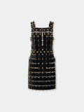 SHORT DRESS IN RHODOID ASSEMBLY
