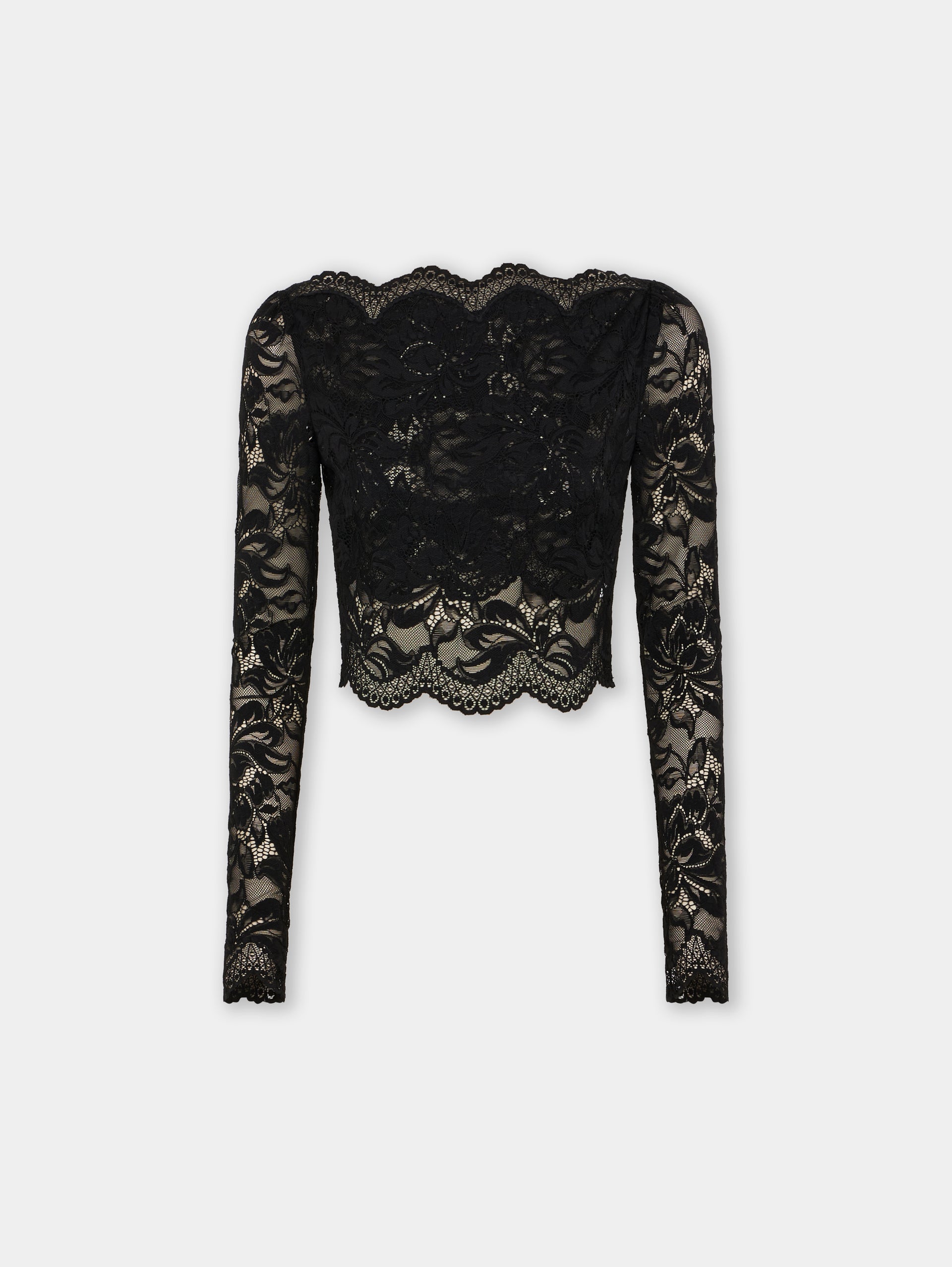 Black crop top in lace Rabanne Black crop top in lace Rabanne