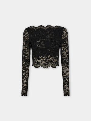 Black crop top in lace - 36