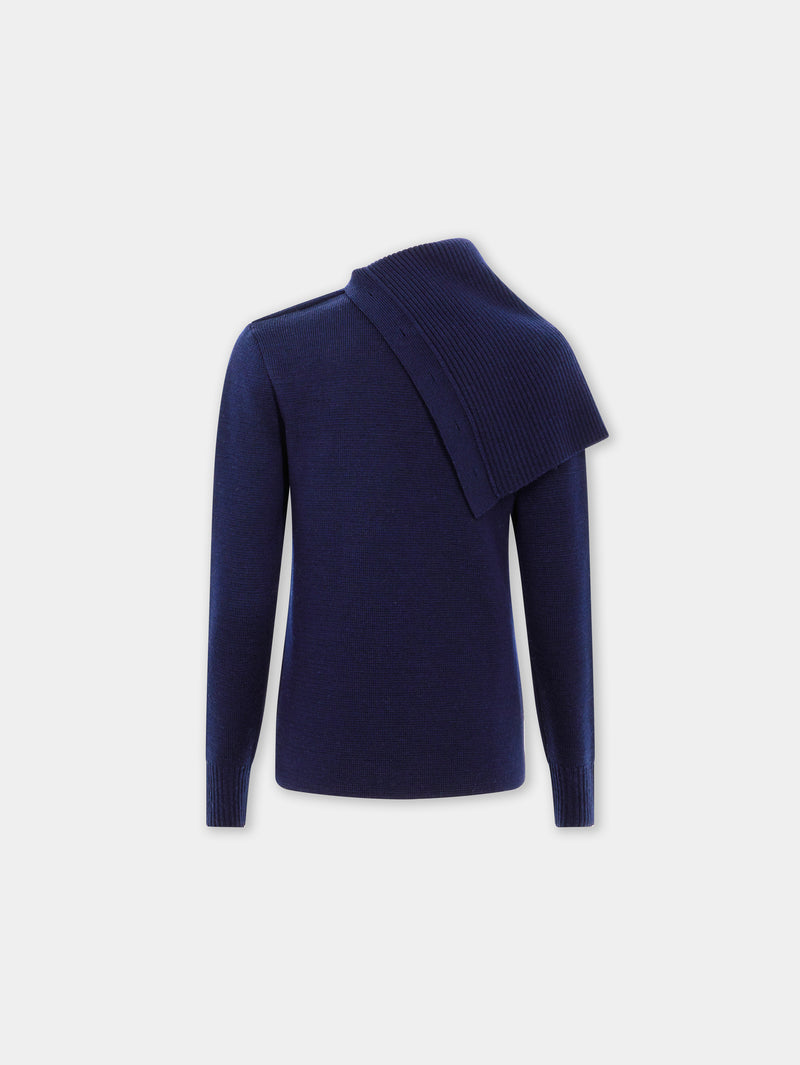 NAVY SWEATER IN WOOL