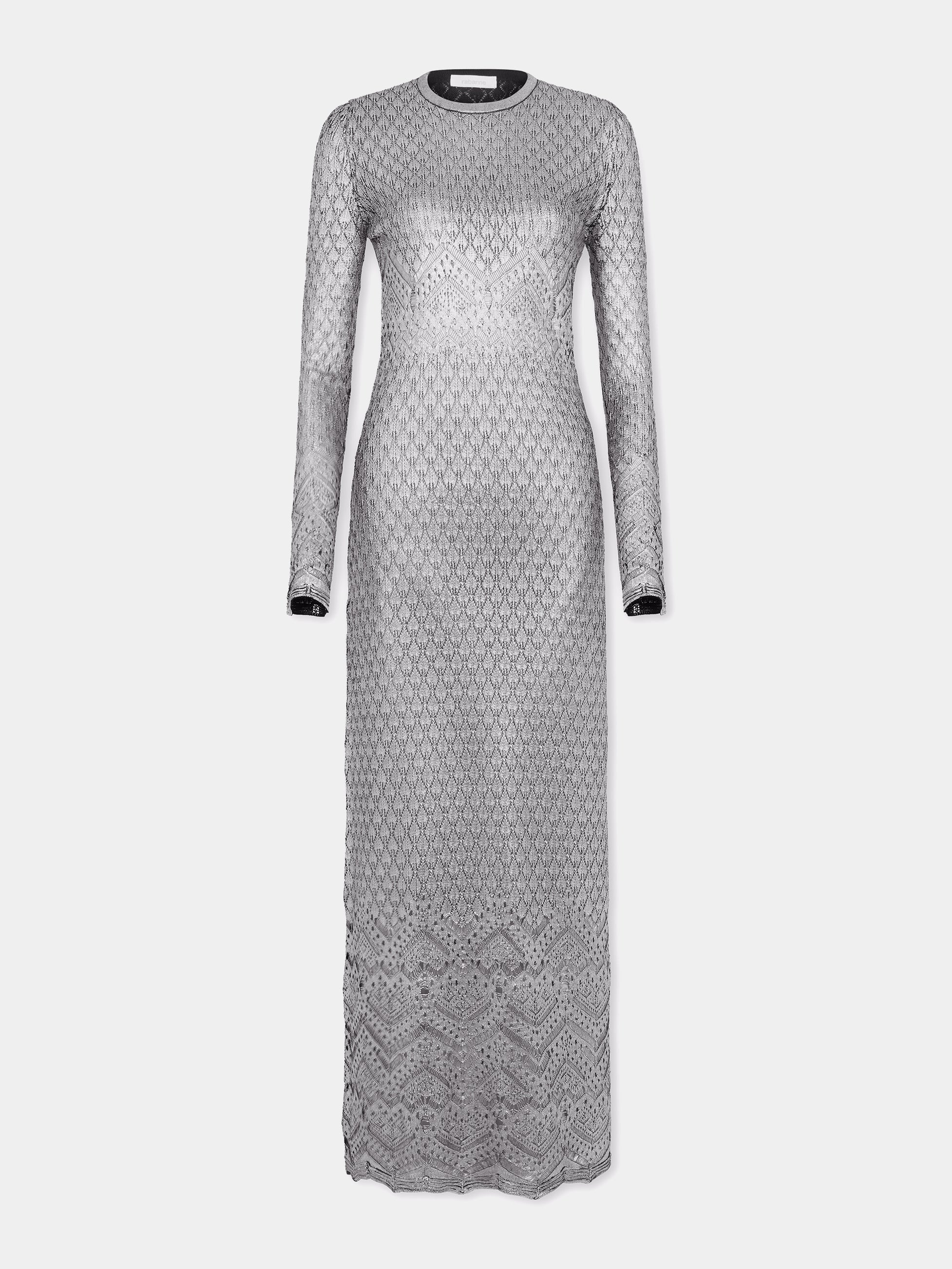 LONG LACE-LIKE KNIT DRESS | Rabanne