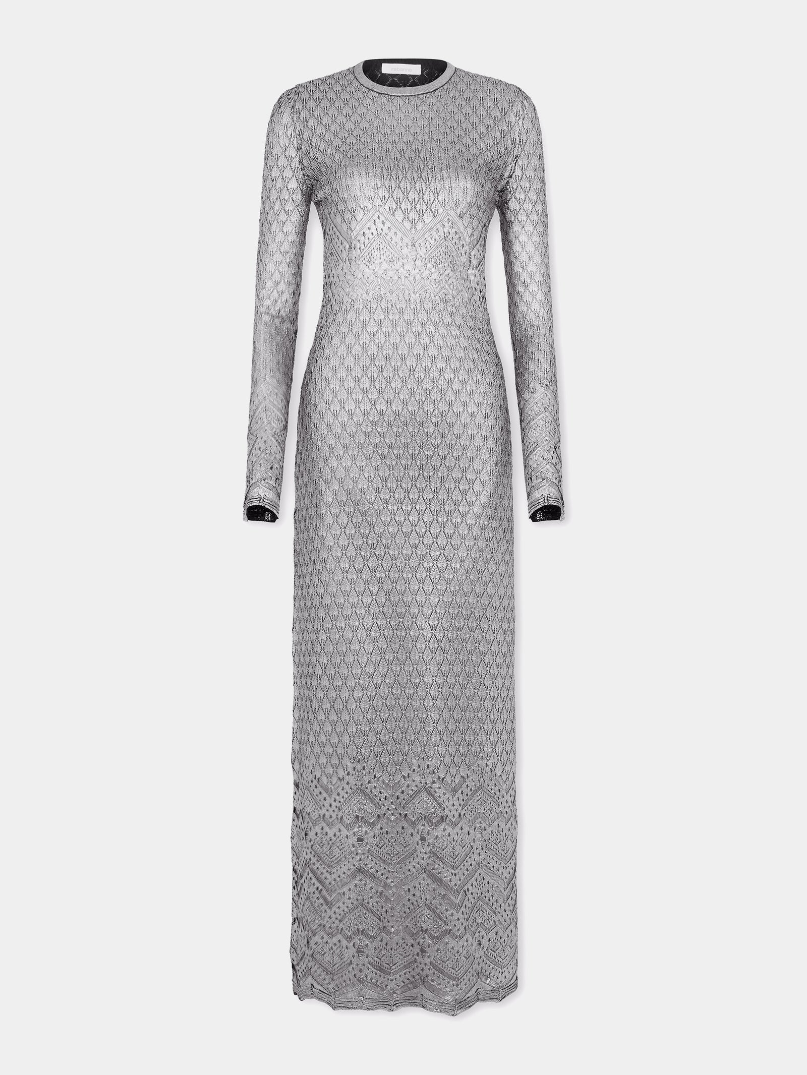 LONG LACE-LIKE KNIT DRESS - Image 1