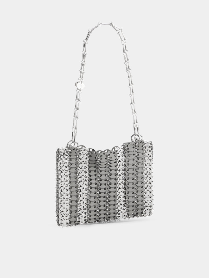 GREY 1969 SQUARE BAG IN METAL AND LEATHER MIX