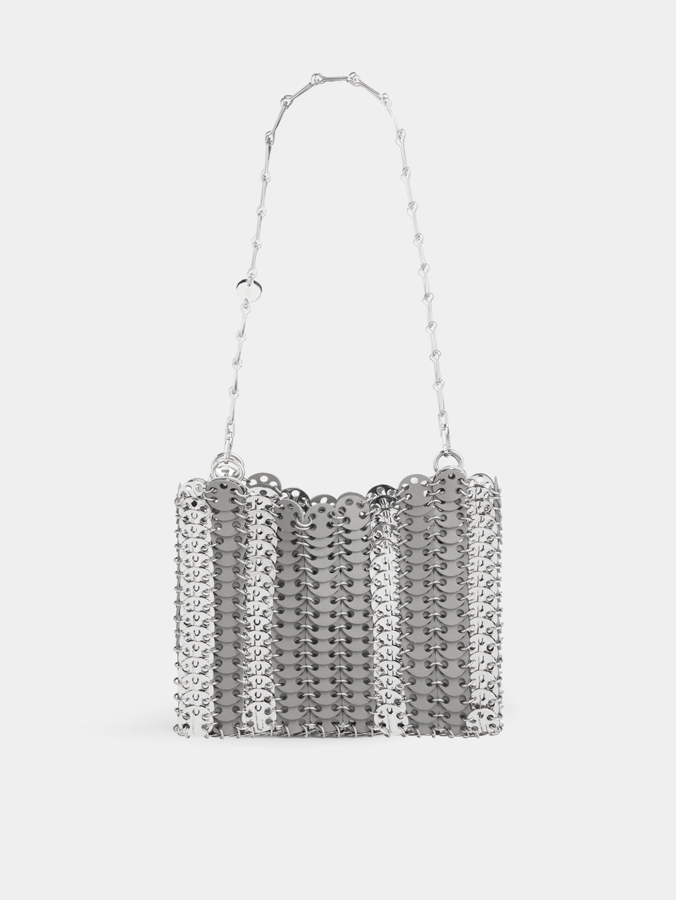 GREY 1969 SQUARE BAG IN METAL AND LEATHER MIX