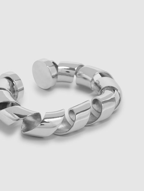 Silver XL link twist cuff