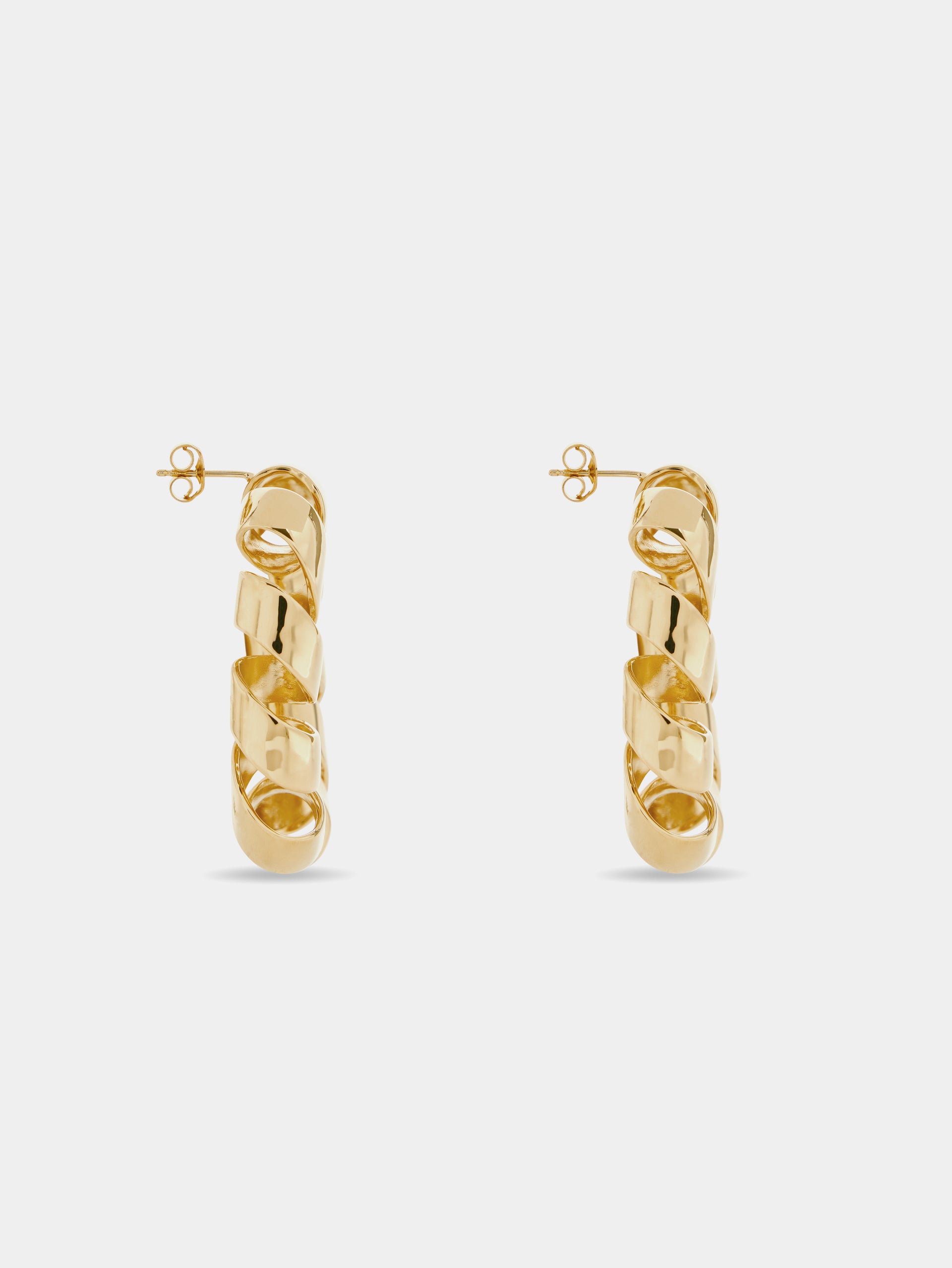 Gold XL Link twist earrings