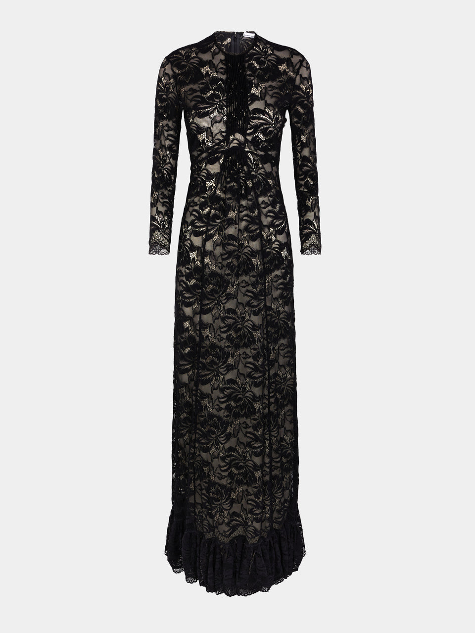 Long black lace dress