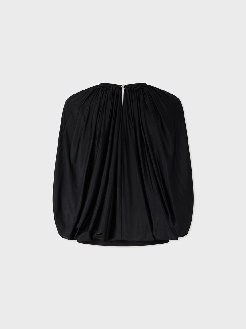 Black top with draping details