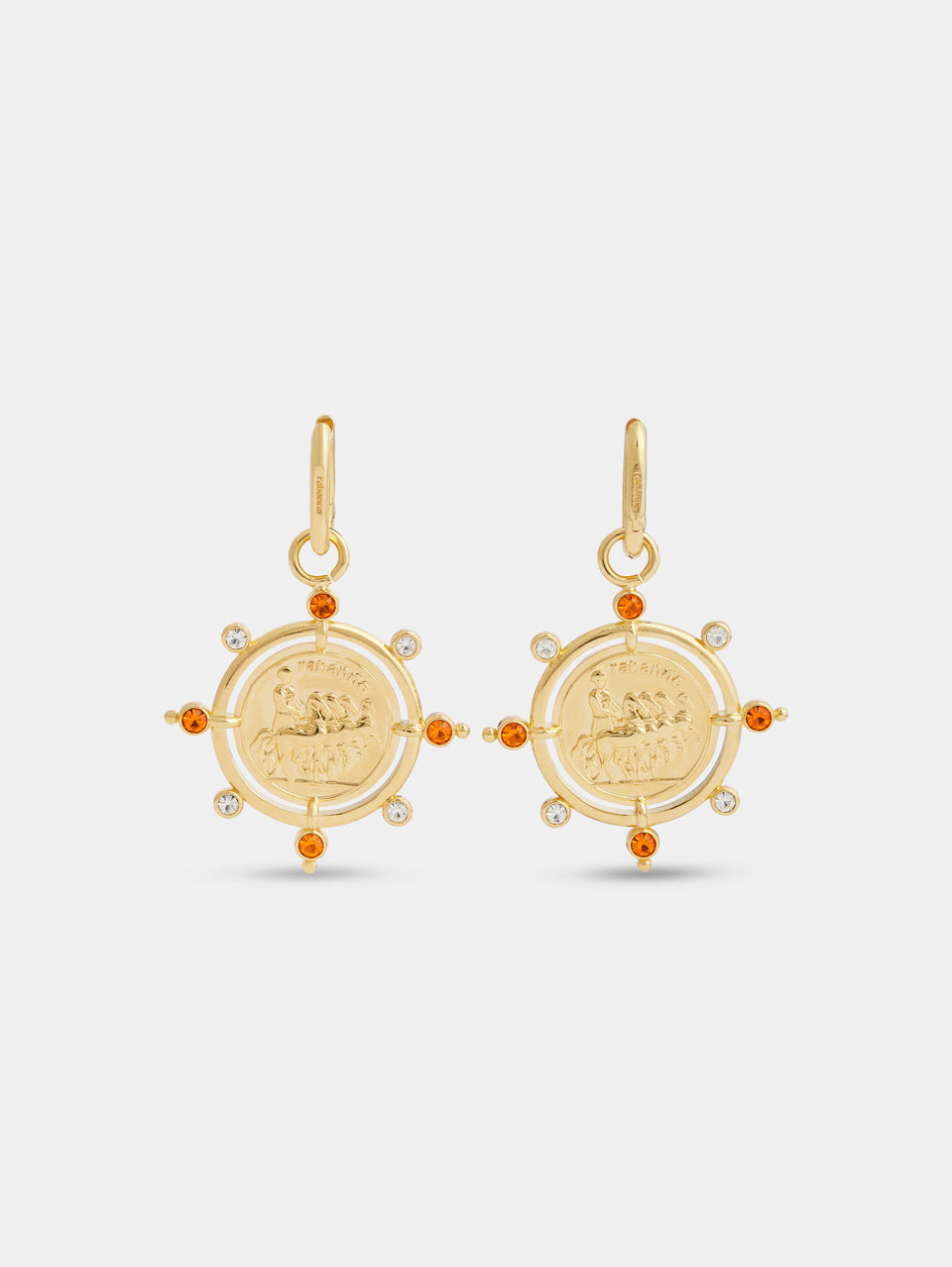 Sun Date medal earrings