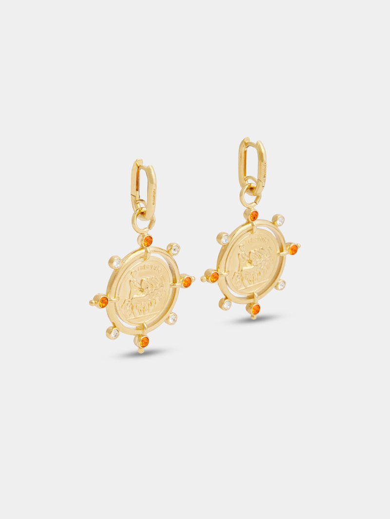 Sun Date medal earrings