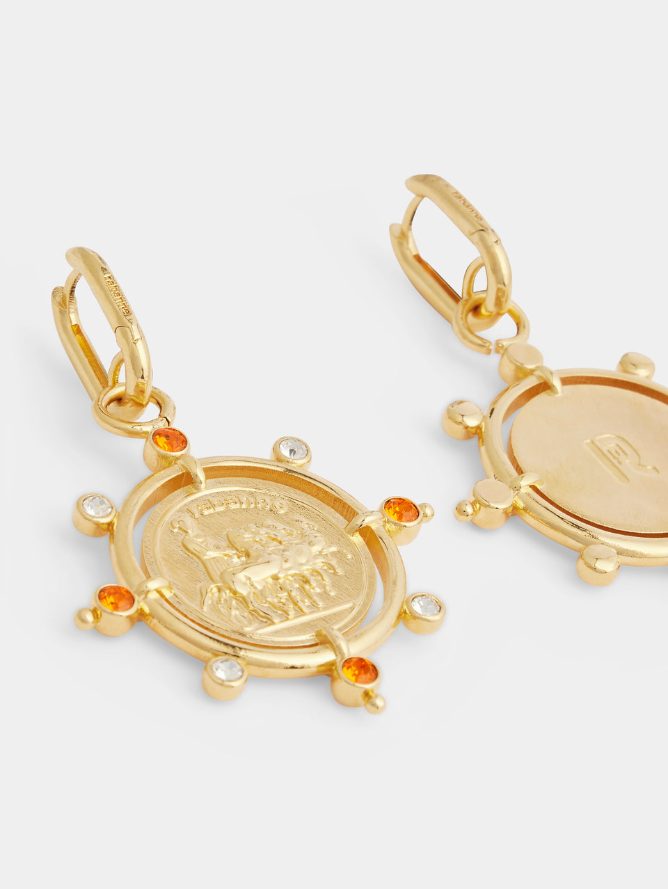 Sun Date medal earrings