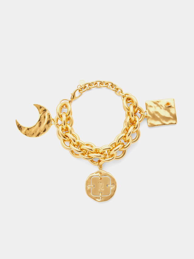 Sun date bracelet with fantasy medals