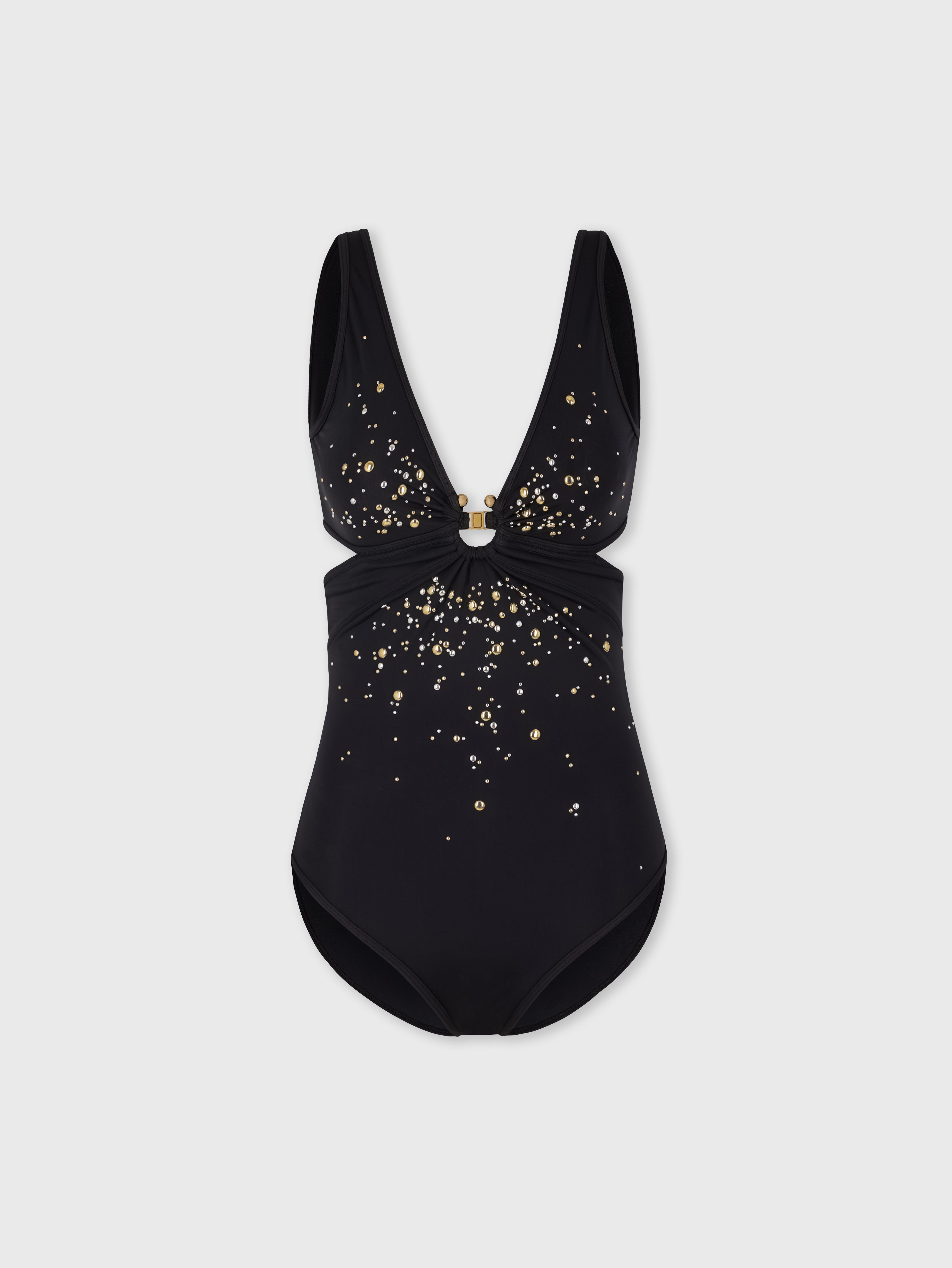 Black fashion and gold swimsuit