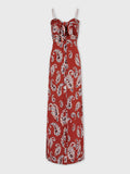 Paisley printed long dress