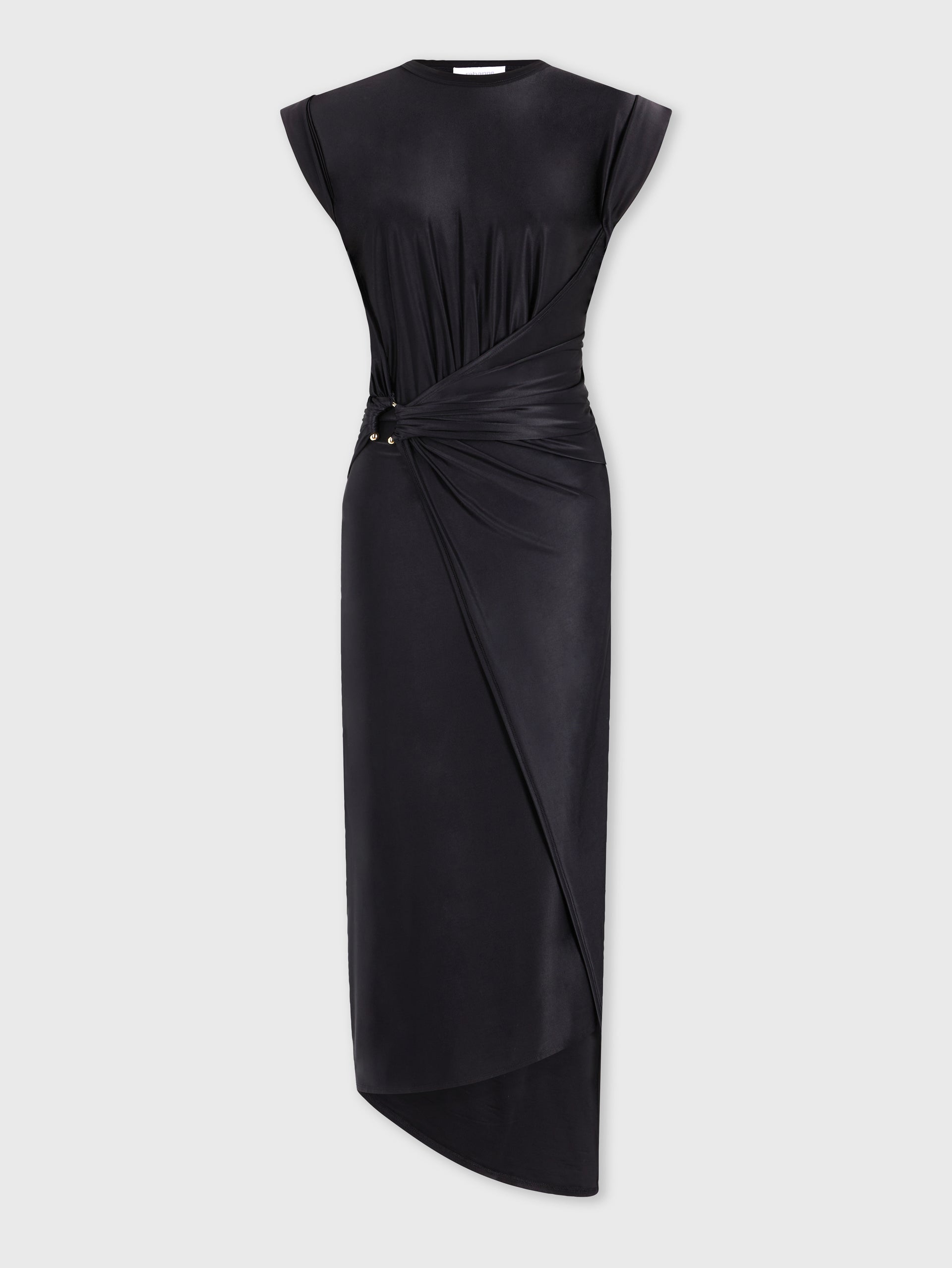 Rabanne Draped Midi Dress - Black Rabanne Draped Midi Dress - Black