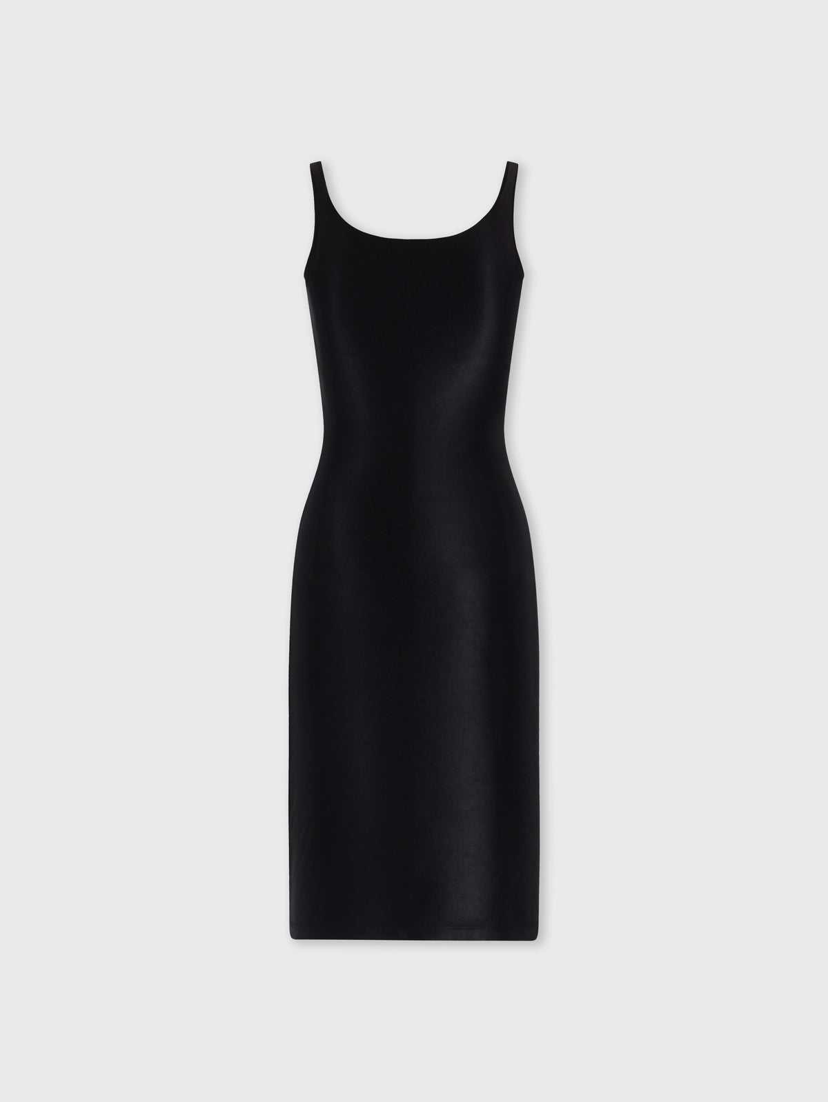 Black sleeveless drapé pression dress