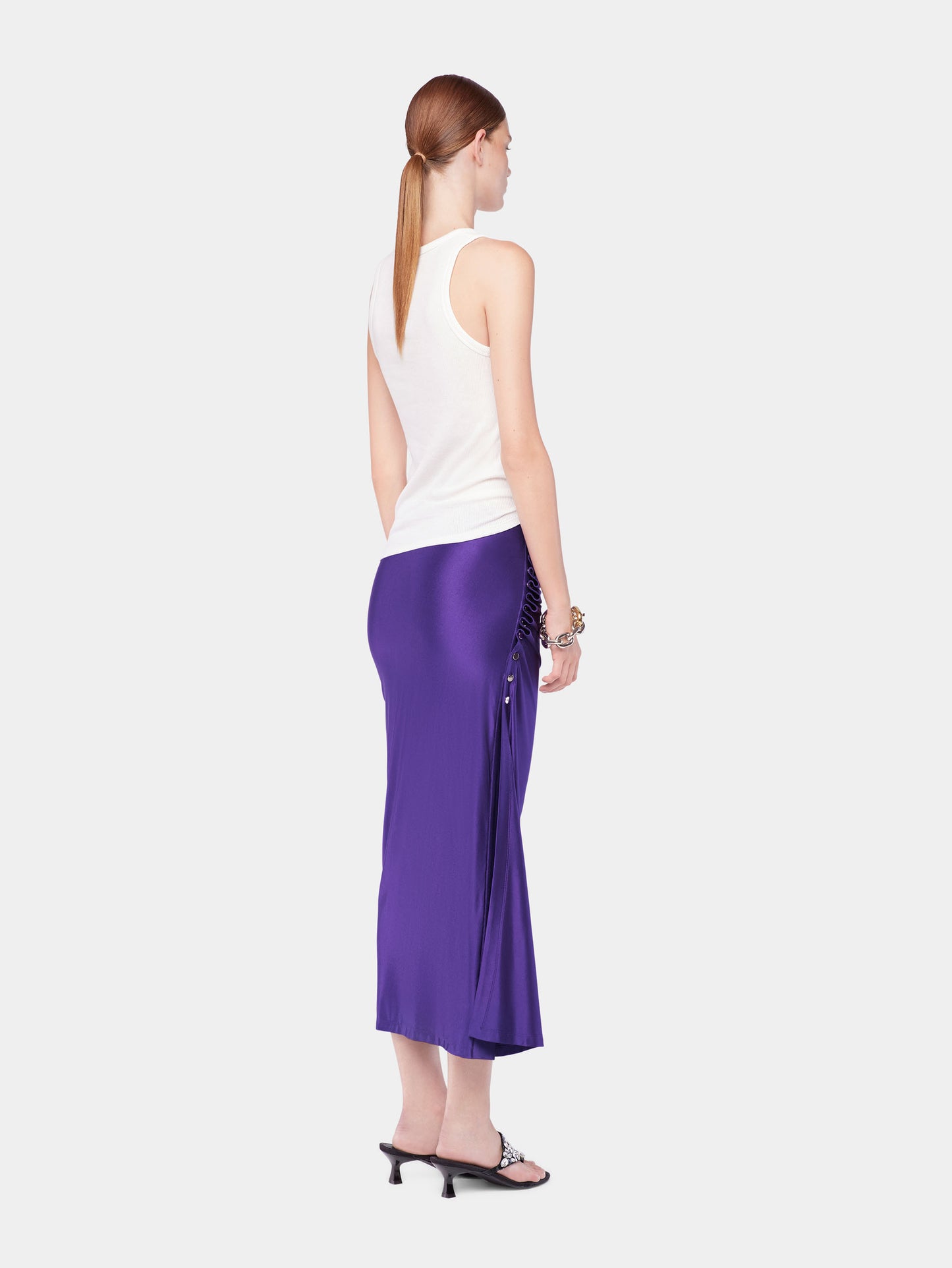 Midi draped jersey skirt