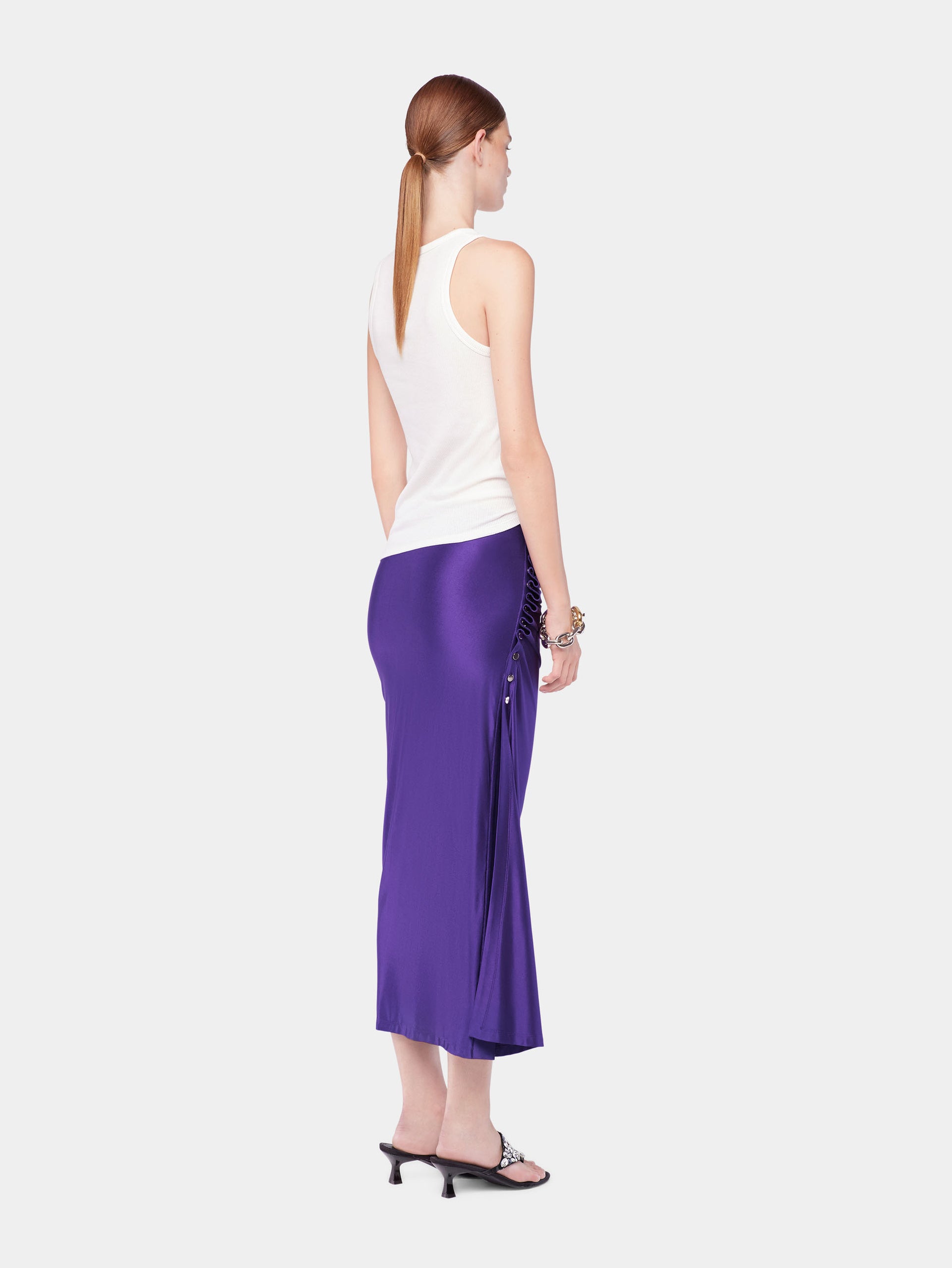 Midi draped jersey skirt