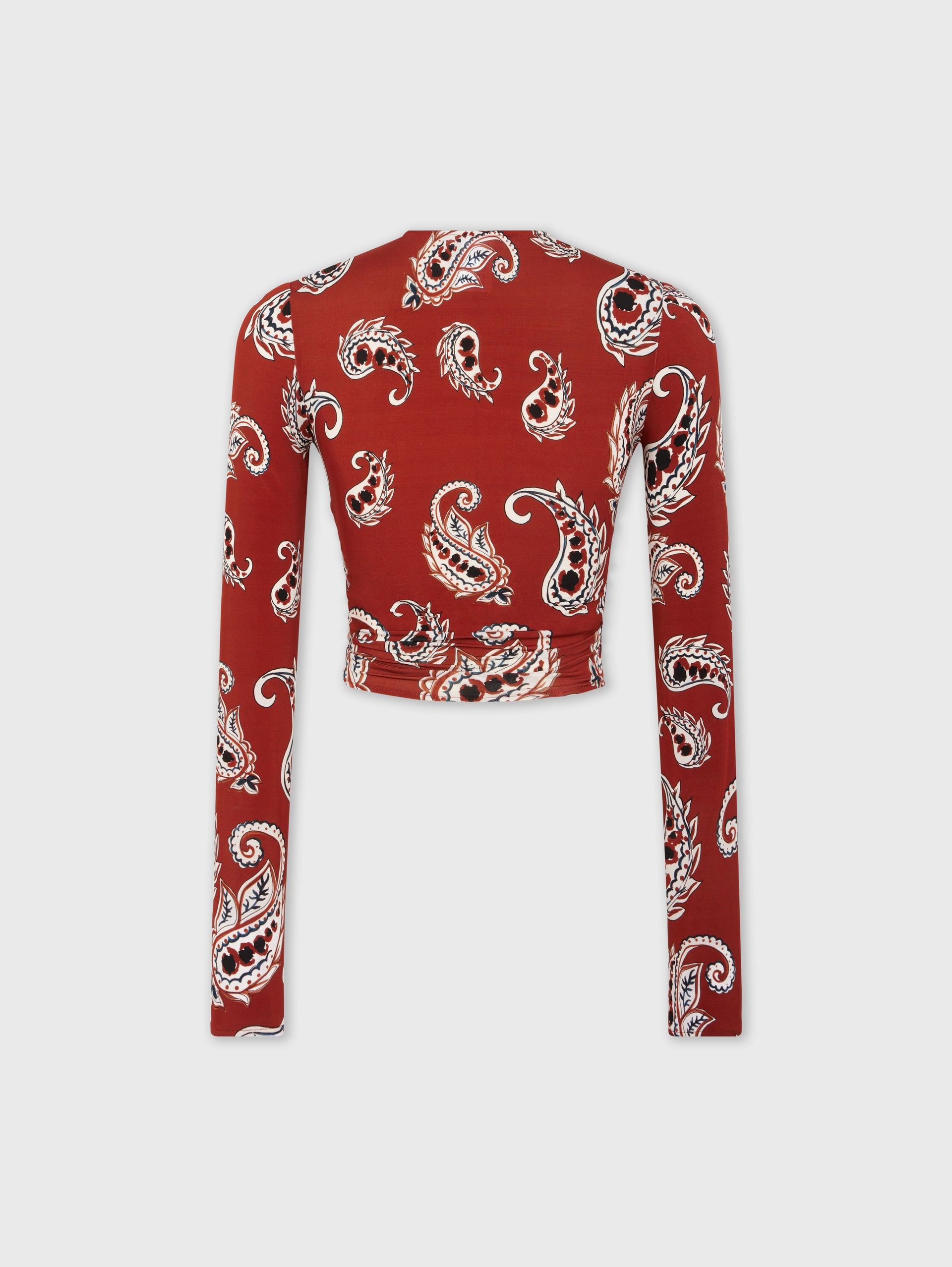 Paisley crop top with long sleeves