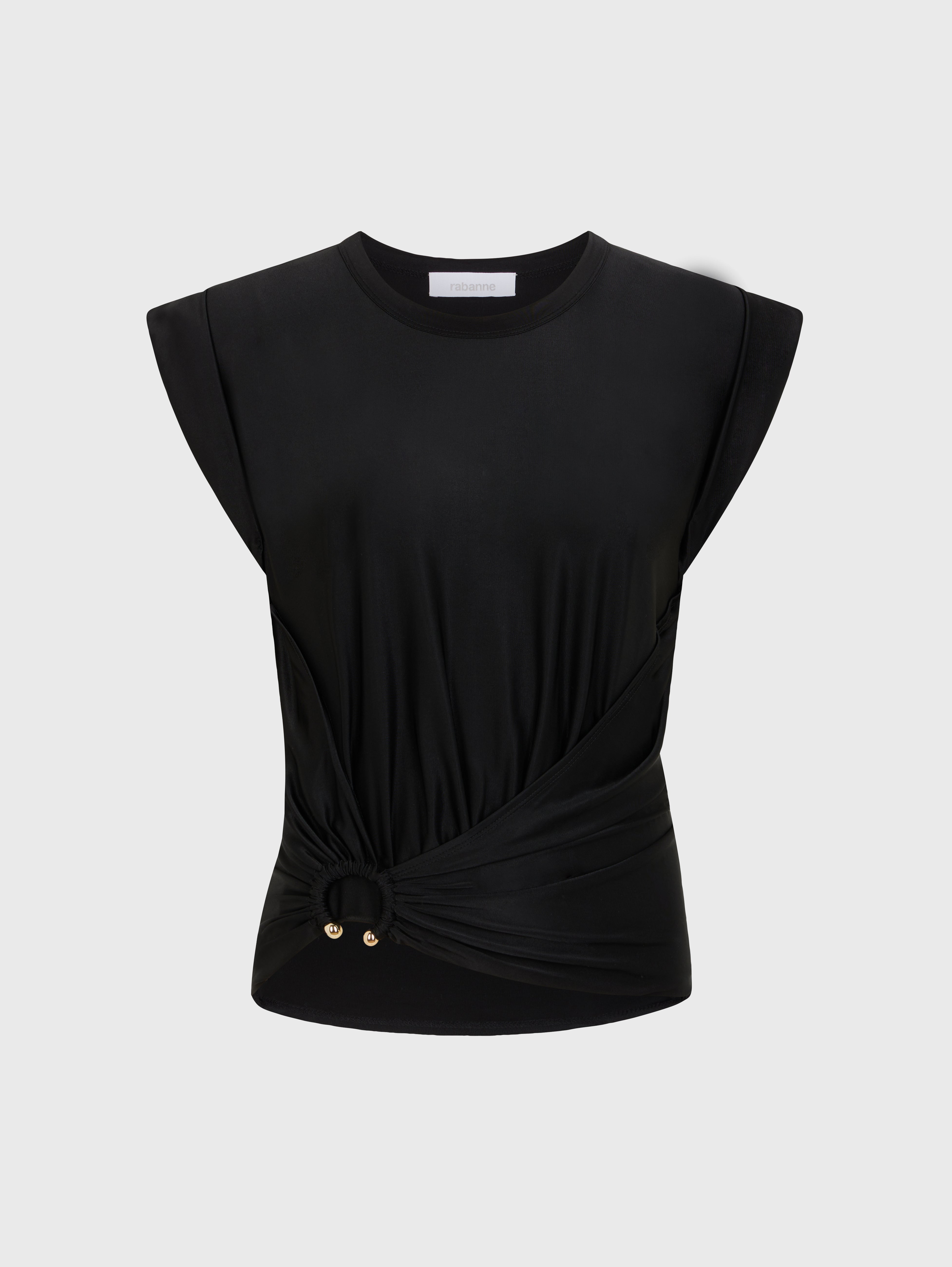 Black top with signature piercing | Rabanne