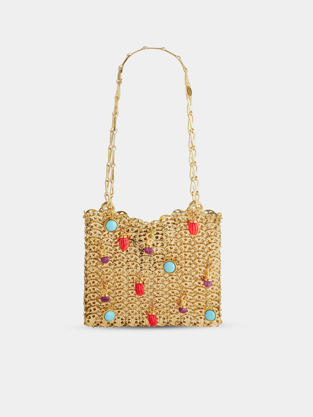 Iconic gold 1969 bag embellished with multi colored pampilles