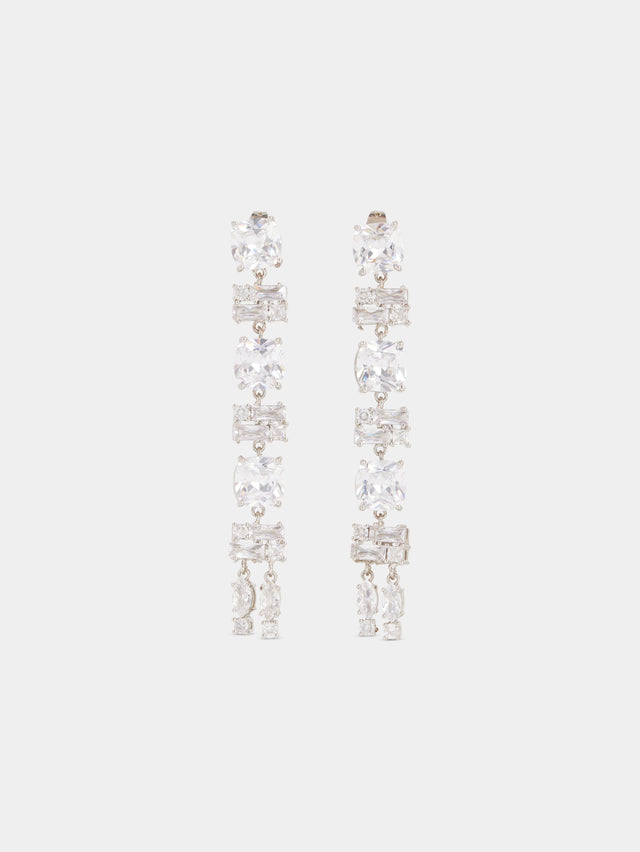 LONGUES BOUCLES D'OREILLE A STRASS