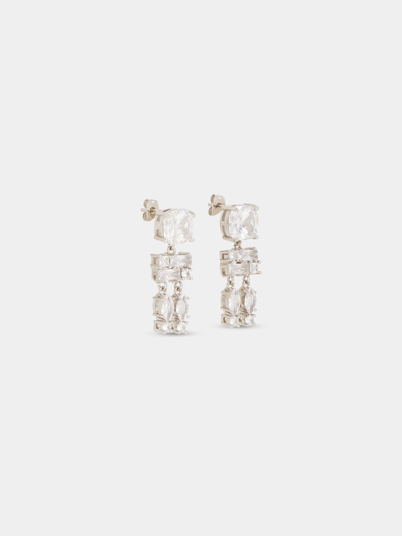 SILVER STRASS EARRINGS