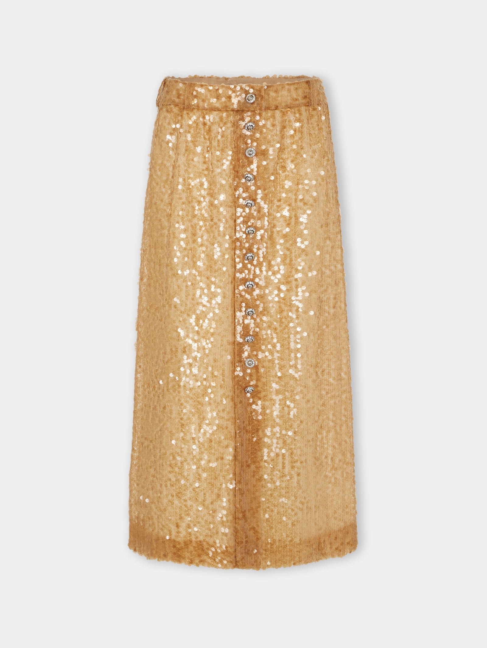 LONG SEQUIN-EMBROIDERED SKIRT - Image 1