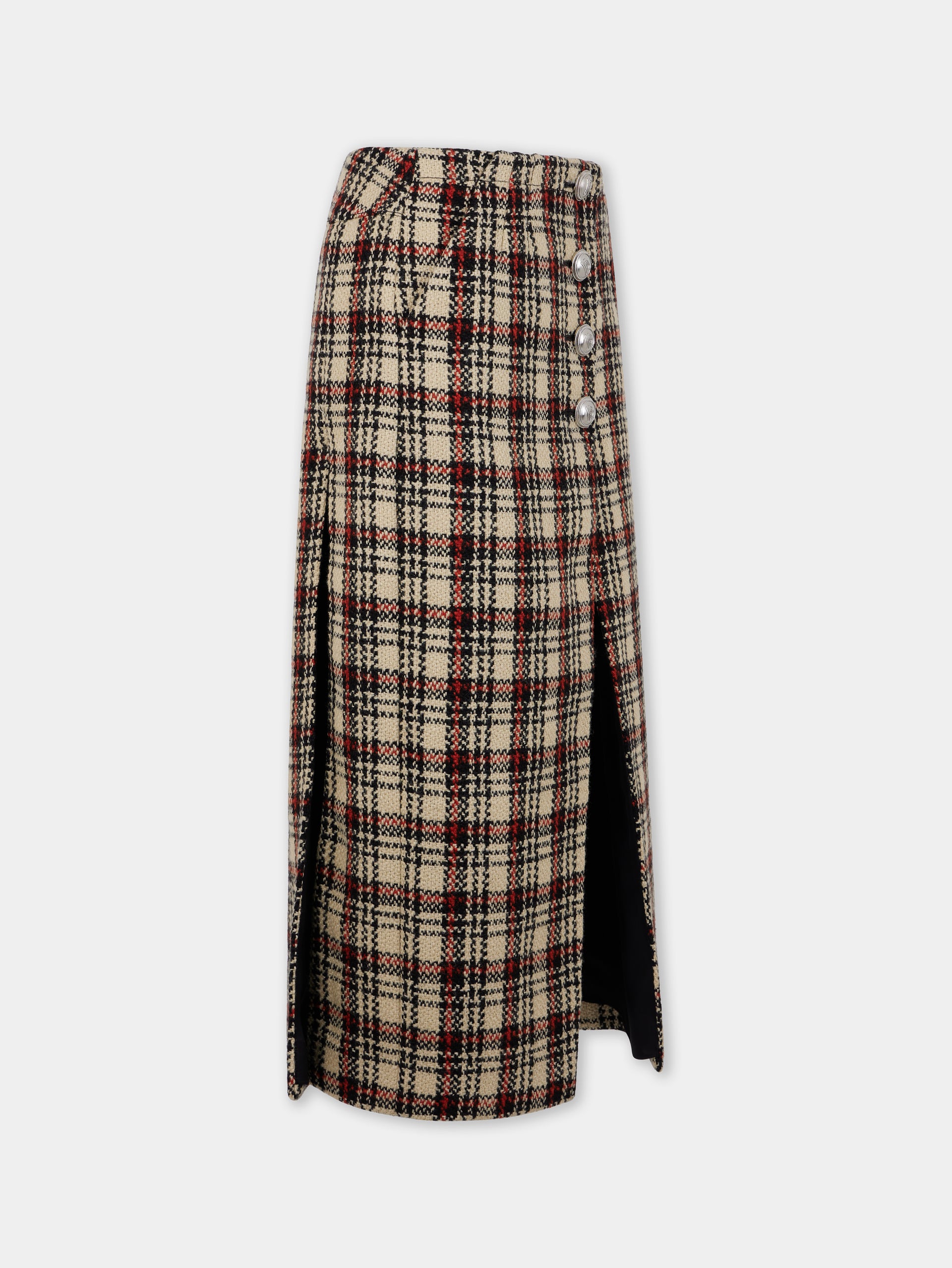 LONG SKIRT IN WOOL TARTAN