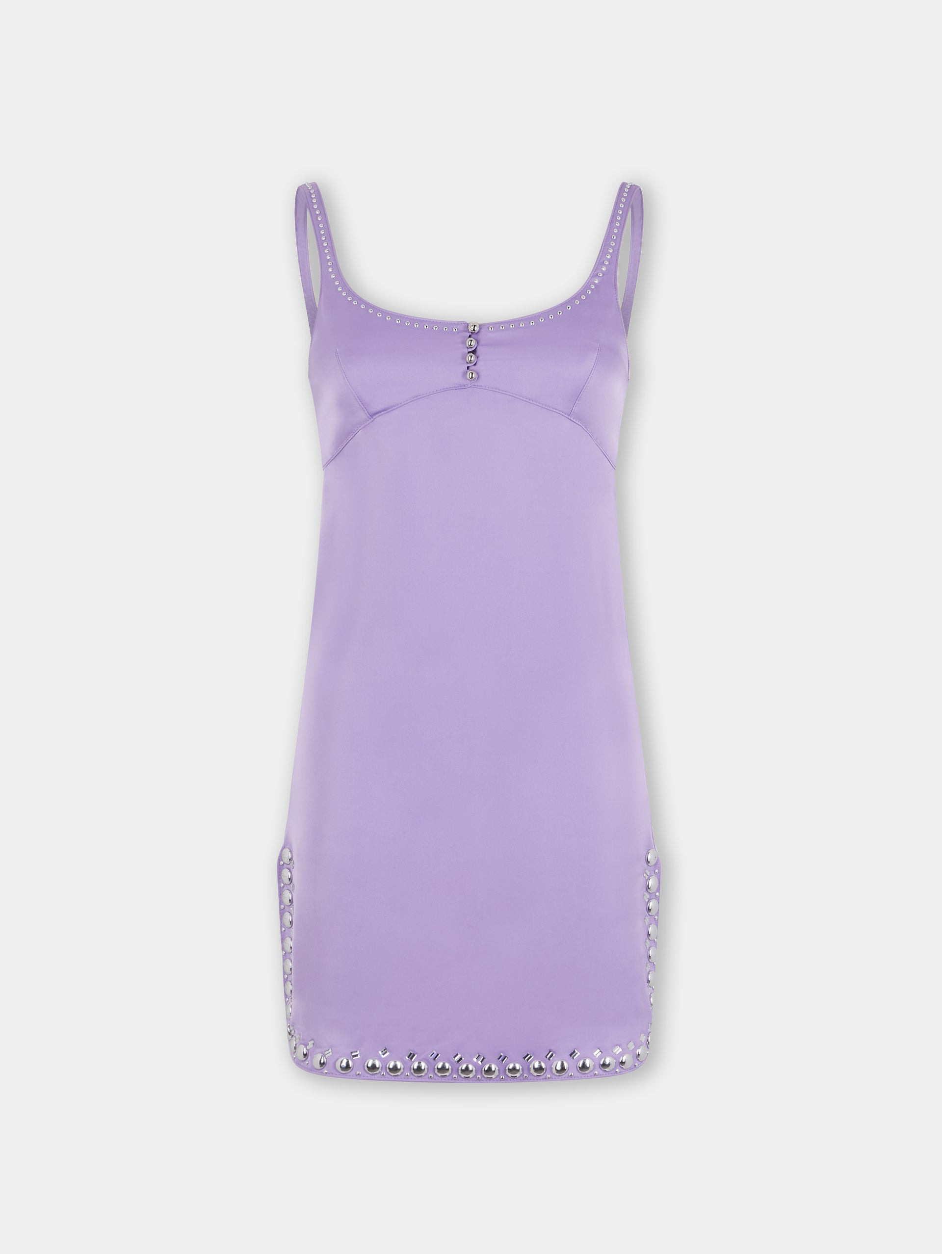 LAVENDER SHORT DRESS IN SATIN