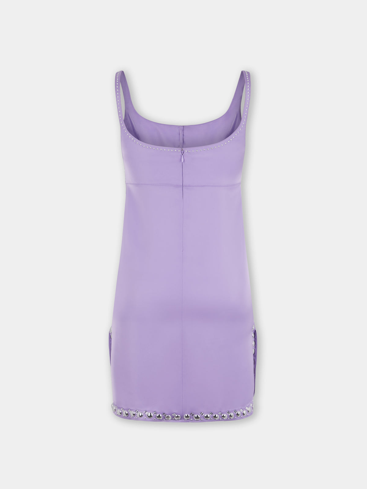 ROBE COURTE LAVANDE EN SATIN 