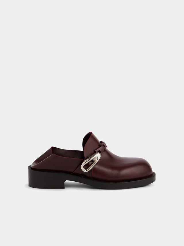 BURGUNDY MULES EN CUIR LISSE