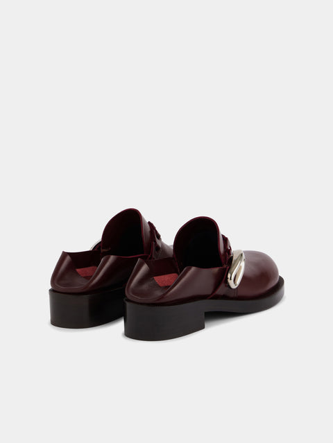 burgundy MULES IN SMOOTH LEATHER