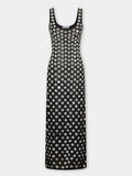 ROBE LONGUE BRODEE EN JERSEY SECOND SKIN 