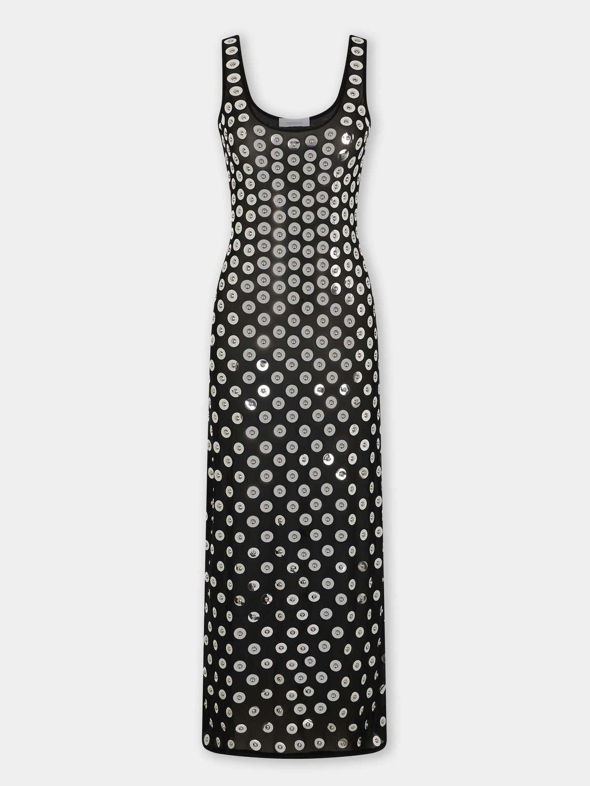 EMBROIDERED LONG DRESS IN SECOND SKIN JERSEY - Image 1