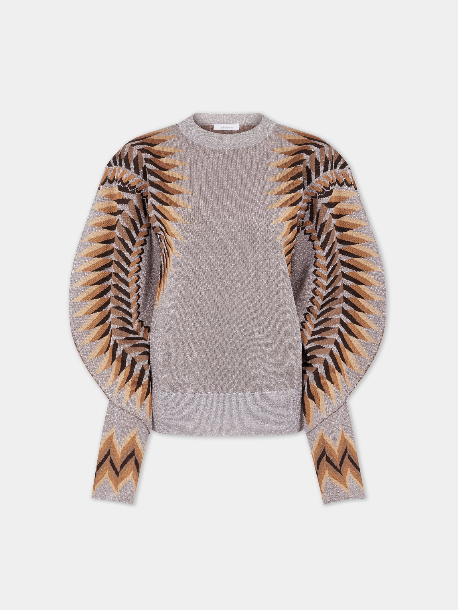 LONG-SLEEVE LUREX JACQUARD SWEATER - Image 1