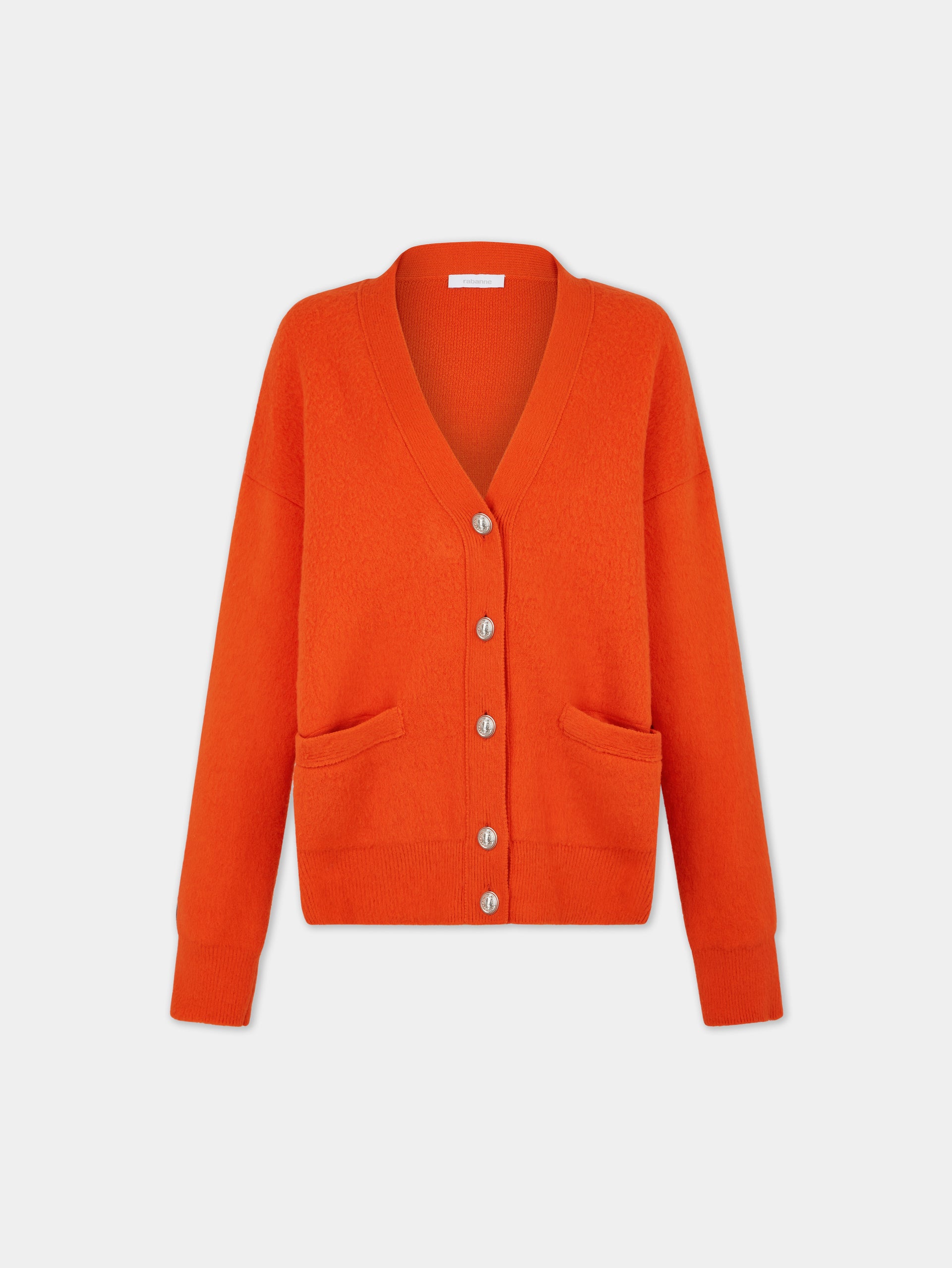 ORANGE OVERSIZED WOOL CARDIGAN