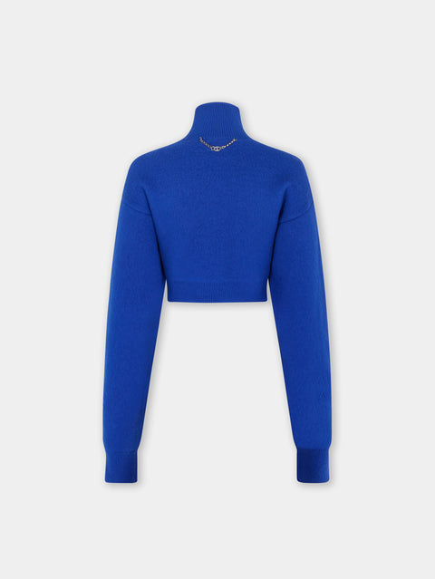 CROPPED SWEATER IN BRUSHED WOOL