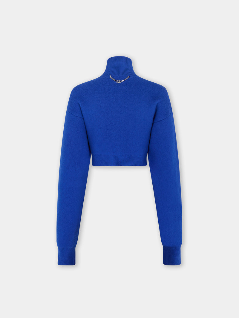 CROPPED SWEATER IN BRUSHED WOOL