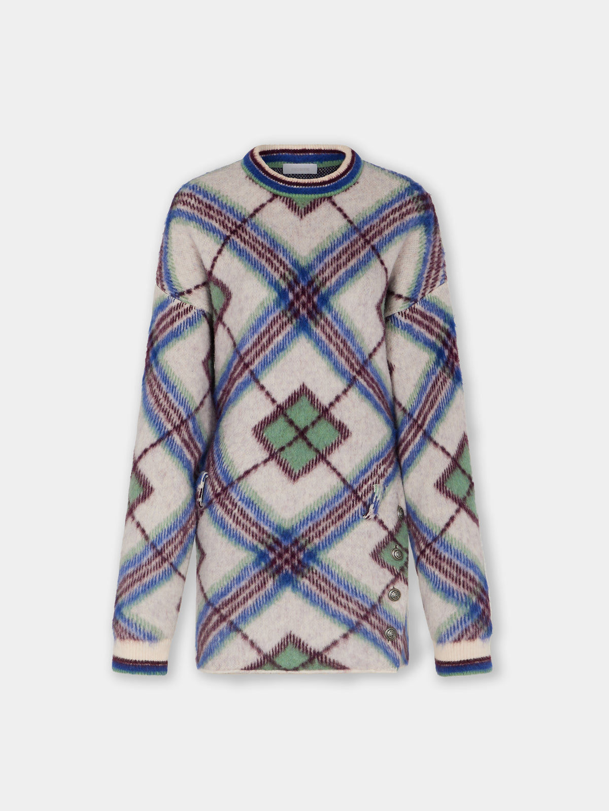 ROBE COURTE EN JACQUARD DE LAINE MELANGéE