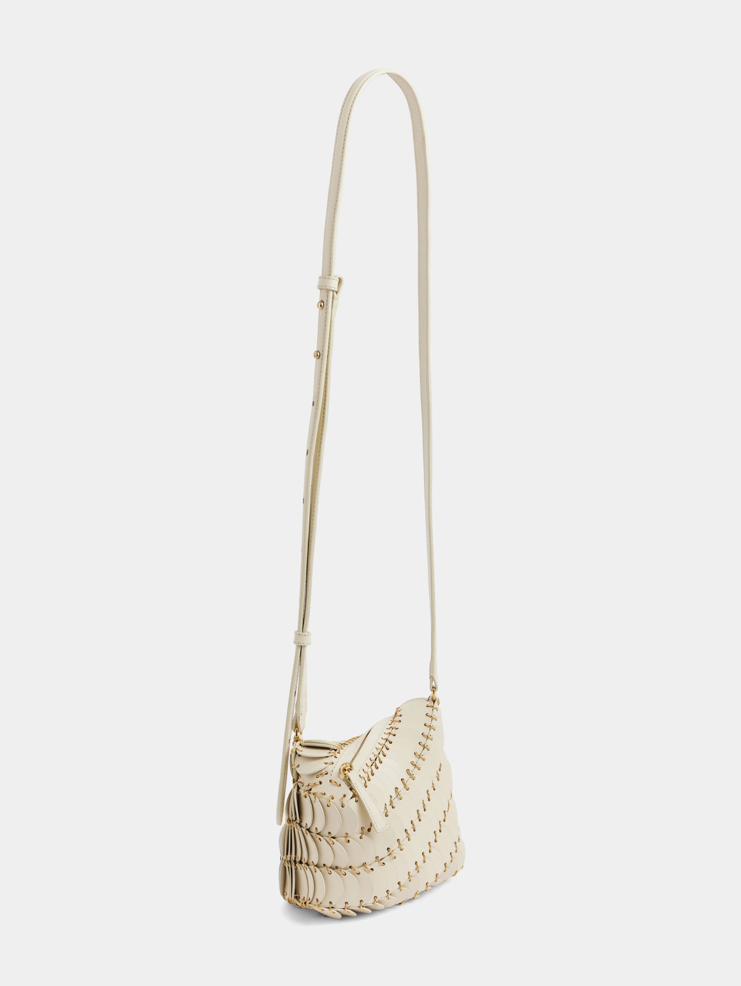 Cream paco crossbody leather bag