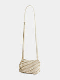 Cream paco crossbody leather bag