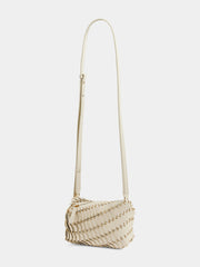 Cream paco crossbody leather bag
