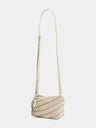 Cream paco crossbody leather bag